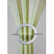 Firana MAKARON oliwkowy-biały cieniowana ze srebrną nicią 100x200cm